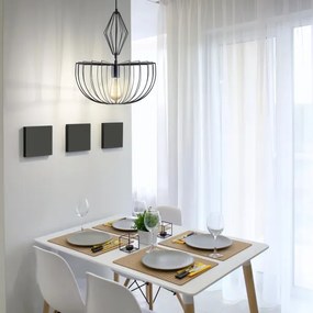 Luster na lanku JASMINA 1xE27/20W/230V pr. 40 cm čierna