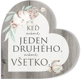 Ceduľka z dreva srdce stojace NEO 15,5x1,8x15,5 cm