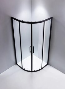 BPS-koupelny Štvrťkruhový sprchový kút HYD-RK01B 90x90 čierna/transparent - bez vaničky