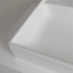 VILLEROY &amp; BOCH Collaro závesné umývadlo s otvorom, s prepadom, spodná strana brúsená, 600 x 470 mm, Stone White, s povrchom CeramicPlus, 4A336GRW