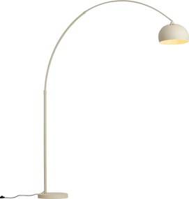 Moderná oblúková lampa béžová s mramorovým podstavcom - XXL