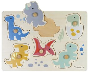 Drevené vkladacie puzzle (počet dielikov 6) Dinosaurs – Kindsgut