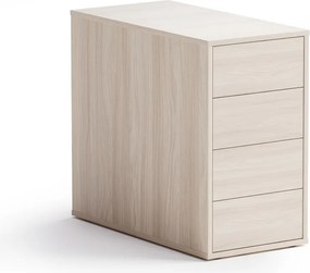 Kancelársky prístavný kontajner BLOCK, 400 x 800 x 710 mm, 4 zásuvky, dub prírodný