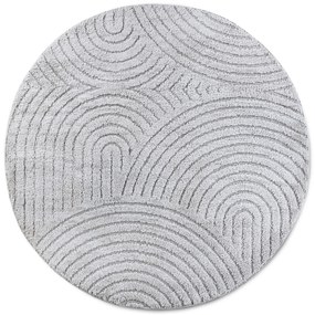 ELLE Decoration, Kusový koberec New York 106205 Light Grey kruh, 200x200 (priemer) kruh, šedá, obývacia izba