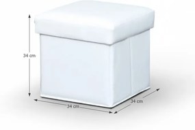 TEMPO KONDELA Wiki taburetka s úložným priestorom biela