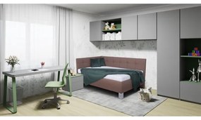 Čalúnená posteľ s matracom a úložným priestorom MARIA PETITE 120x200 cm hnedá