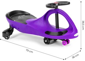 Detské odrážadlo s LED kolesami fialové, ECOTOYS