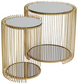 Wire Double set príručných stolíkov mosadzný