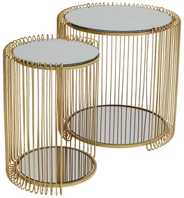 Wire Double set príručných stolíkov mosadzný