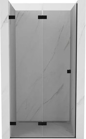 Mexen, Mexen Lunar-F skladacie ľavé sprchové dvere 60 cm, priehľadné, čierne - 836-060-000-70-00-L