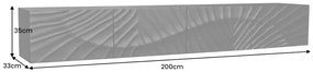 Dizajnová skrinka závesná Zorpi 200 cm – masívne mangové drevo / čierna
