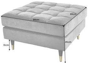 Taburetka 43132 Cozy Zamat Šedá  - Komfort-nábytok