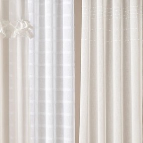 Kvalitná biela záclona  Marisa  so striebornými priechodkami 140 x 260 cm