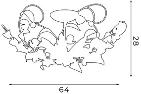 Prisadený luster ROSE 5xE14/60W/230V