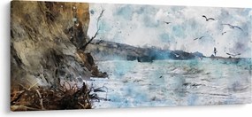 Obraz - Útes, akvarel (120x50 cm)