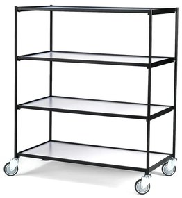 Policový manipulačný vozík LINER, 4 police, 1250x640 mm