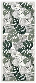 Bielo-zelený prateľný behúň 80x200 cm Monstera – Oyo Concept