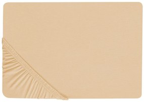 Bavlnená posteľná plachta 90 x 200 cm piesková béžová JANBU Beliani