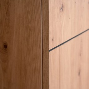 Široká skrinka 4-dverová Nola, dub artisan/čierna