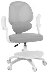 Detská otočná stolička Neoseat JUNI 009 s podnožou — látka, sivá