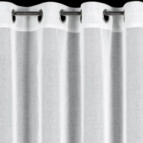 EUROFIRANY KRÁTKA ZÁCLONA NA KRÚŽKOCH SUZAN 350X140 CM BIELA