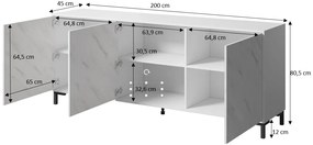 Cama Biela Komoda Marmo 200