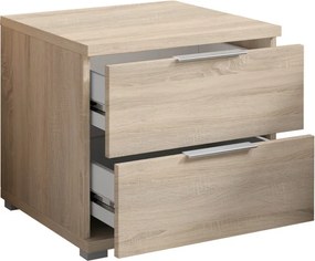 Nočný stolík s 2 zásuvkami Smilla, výška 43 cm, dub sonoma