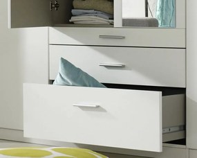 Šatníková skriňa Hildesheim, 271 cm,biela / biela