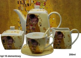 Porcelánový 21 dielny set na kávu alebo čaj,Gustav Klimt  The Kiss, Queen Isabell, 09213
