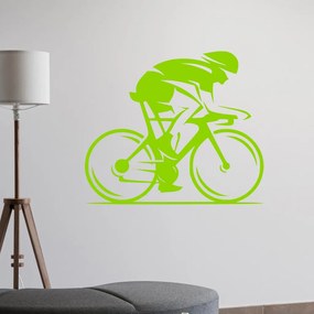 Veselá Stena Samolepka Cestný cyklista Farba: zelená, Veľkosť: 80 x 67 cm