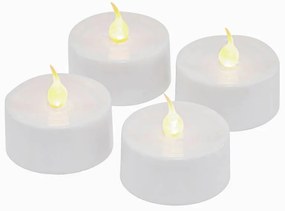 Sada LED čajových sviečok, 4 kusy, biela, priemer 3,5 cm
