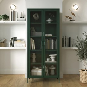 Vitrína ANGELO, 800 x 1850 x 450 mm, Modern: fľaškovo zelená