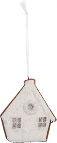 Závesná dekorácia zasnežená perníková chalúpka Frosted Ginger - 9*1*10 cm