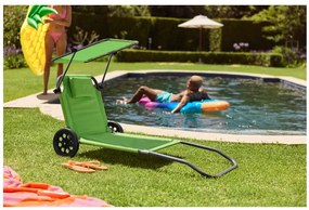 Crivit Plážové ležadlo s protislnečnou strechou (zelená)  (100389483)