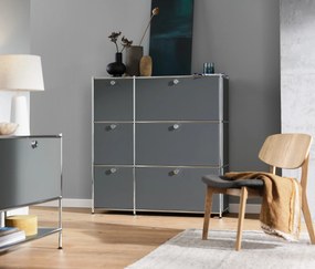 Komoda »CN3« so 6 výklopnými dvierkami, sivá