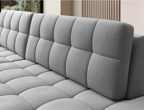 Sivá zamatová rozkladacia rohová pohovka (ľavý roh/s leňoškou) Blezalt – ELTAP