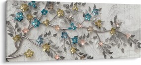 Obraz- Na vetve - abstraktné (120x50 cm)