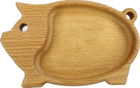 AMADEA Drevená miska v tvare ošípanej, masívne drevo, rozmer 20x12,50x2 cm