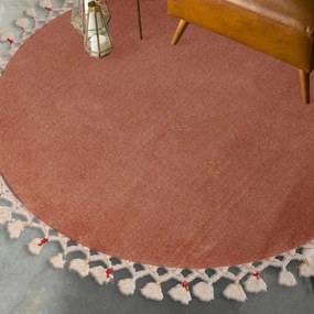 Hnedá kúpeľňová predložka ø 80 cm Tuft – Foutastic