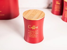 Altom Červená dóza s viečkom na kavu a čaj, 11x15 cm Farba: Cukor