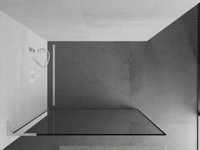 Mexen Kioto L, sprchová zástena Walk-In 70 x 200 cm, 8mm číre sklo čierny vzor, biely profil, 800-070-103-20-70