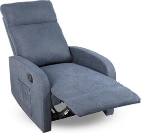 Relaxačné polohovacie TV kreslo FIORE — látka, sivá, nosnosť 130 kg