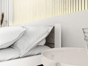 Posteľ IKAROS DOUBLE 180 x 200 cm, biela/dub hľuzovka Rošt: Bez roštu, Matrac: Matrac COCO MAXI 20 cm