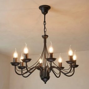 Luster na reťazi ANTON 8xE14/60W/230V čierny