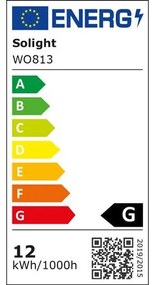 SOLIGHT LED vonkajšie nástenné svietidlo TERNI 12W | 3000K | 560lm | IP44 | PIR senzor, čierne