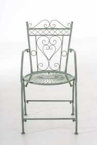 Kovová stolička Sheela s područkami - Zelená antik