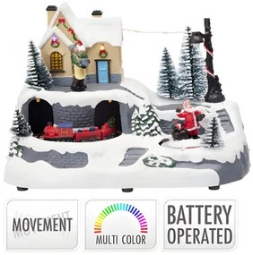 Vianočný svetlý domček s LED a pohybom 23 cm