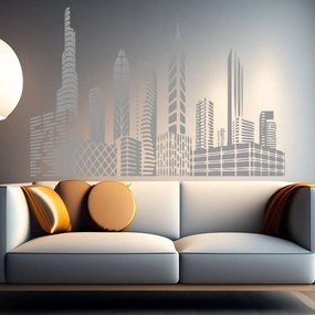 Veselá Stena Samolepka Mesto budúcnosti Farba: šedá, Veľkosť: 100 x 67 cm