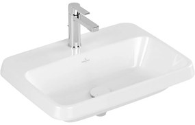 VILLEROY &amp; BOCH Architectura obdĺžnikové zápustné umývadlo s otvorom, bez prepadu, 600 x 450 mm, biela alpská, 5A676101