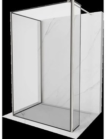 Mexen Kioto sprchová stena Walk-in 90 x 90 x 30 cm, čierny vzor, brúsený nikl - 800-090-090-221-97-70-030